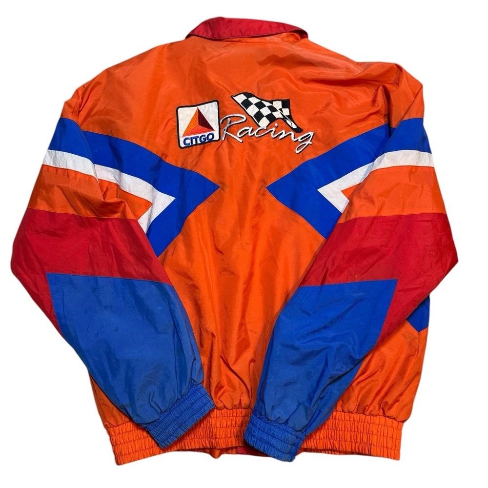 🚗Vintage Michael Waltrip #21 Citgo Racing Jacket 90s NASCAR Medium M Orang Blue🚗
